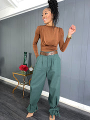 Brown Draped Shirt - GlassHouse Chic