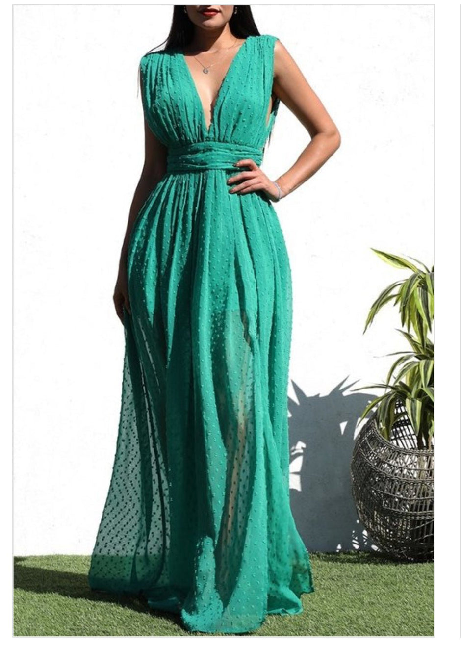 chinese dress ladies Kelly Green Maxi Dress – GlassHouse Chic