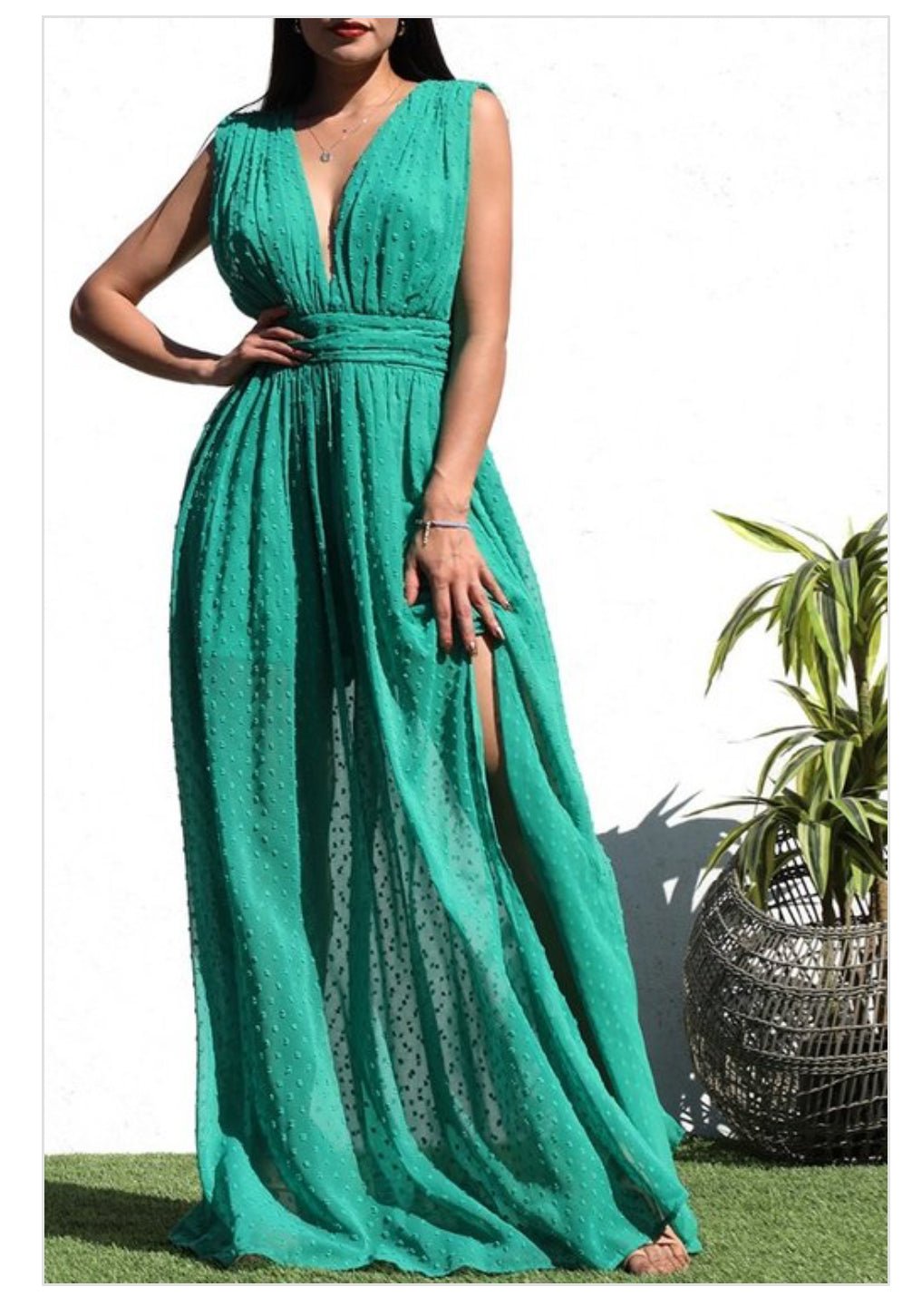 Kelly Green Maxi Dress - GlassHouse Chic