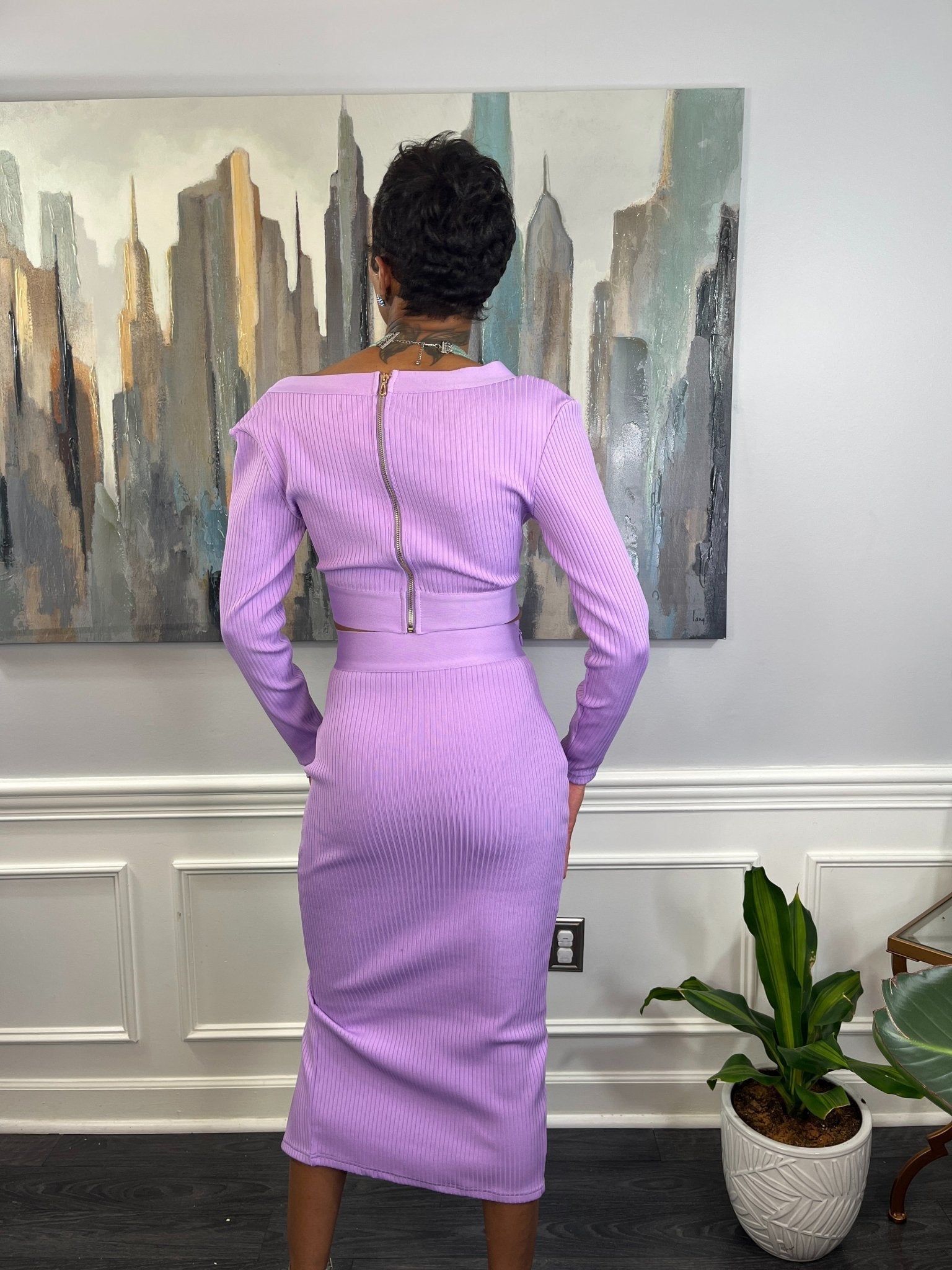 light purple two piece dress Cheap Two Piece Round Neck Long Light Blue Grey Silver Purple Lilac Tu SposaBridal