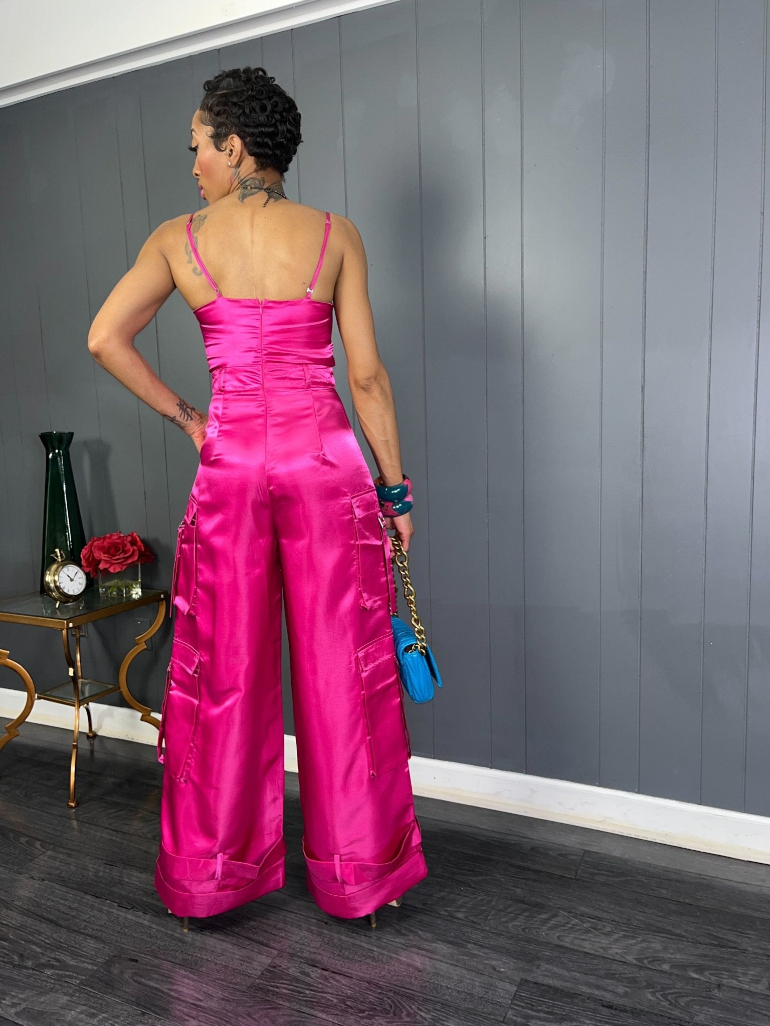 Pink Sexy Utility Jumpsuit - GlassHouse Chic