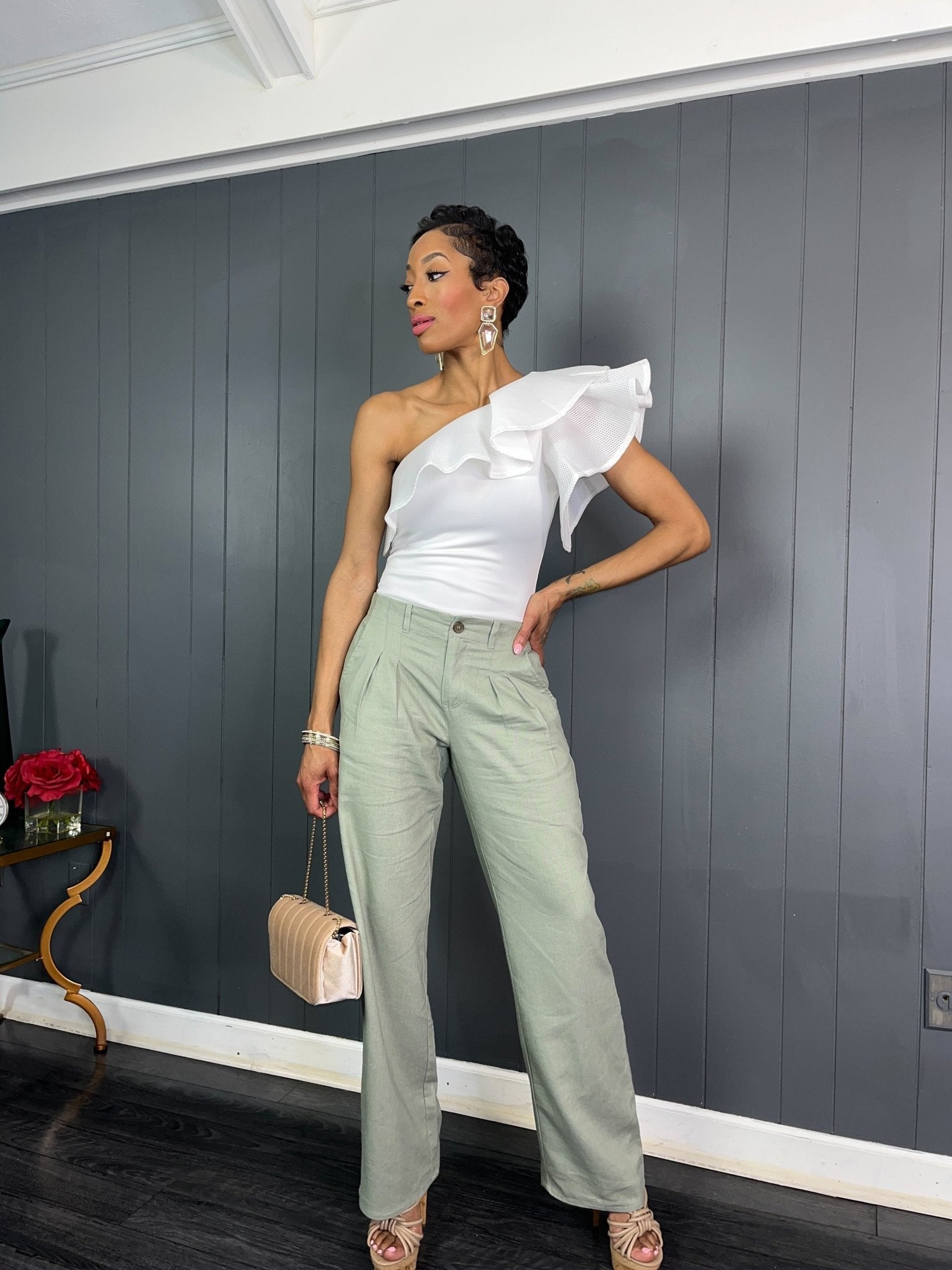 Sage Linen Pants - GlassHouse Chic